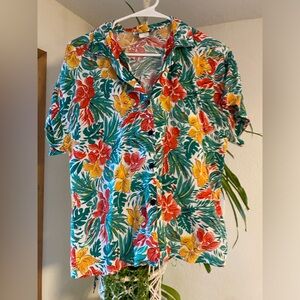 Vintage Notations Floral Blouse Button Up